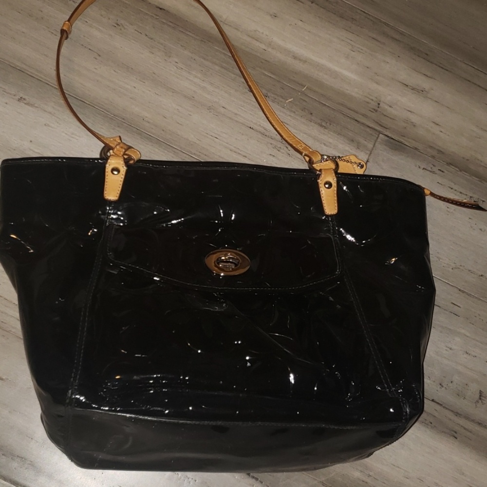 Patent leather Coach bag